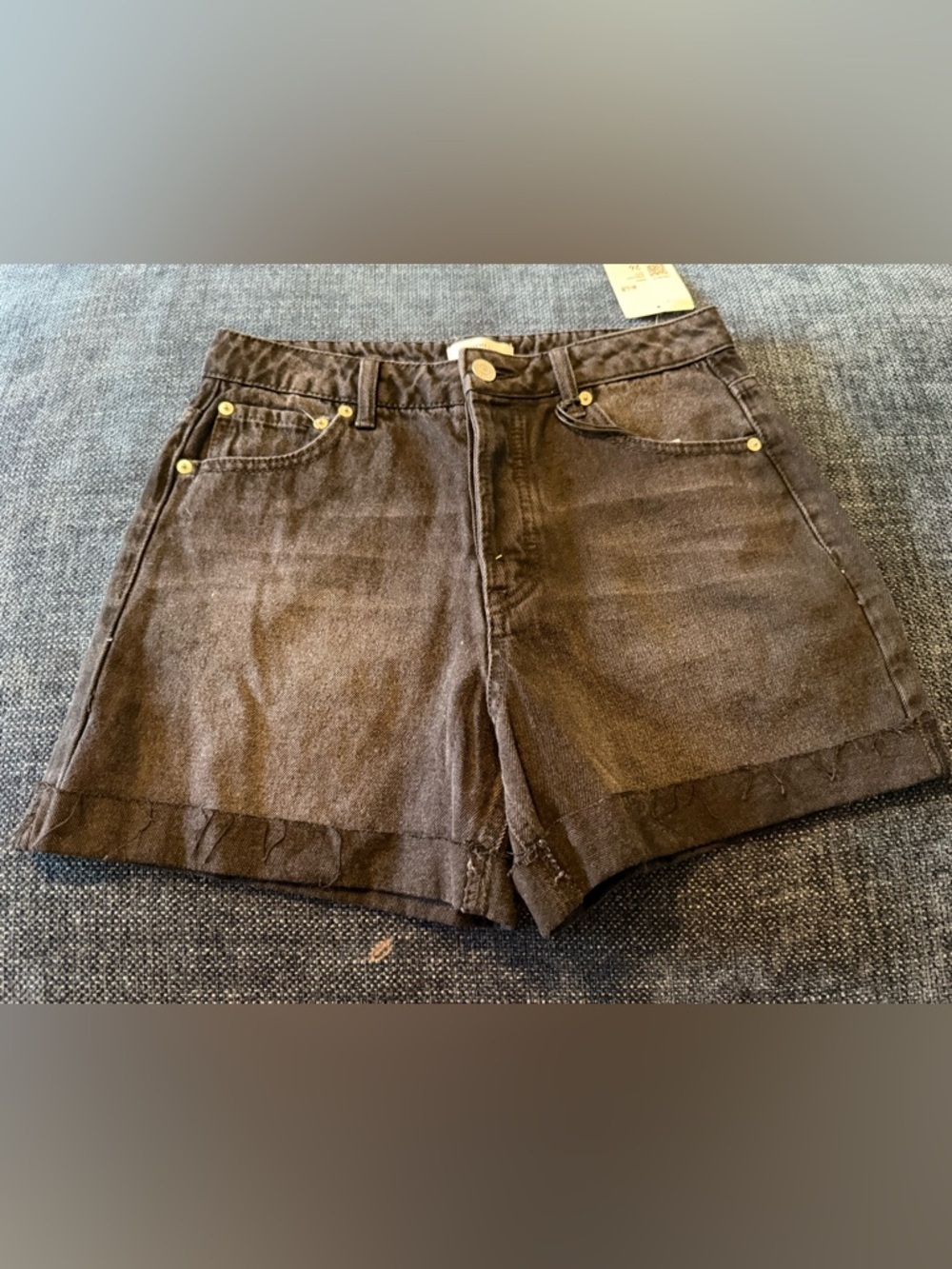 Forever 21 Black High-Rise Denim Shorts